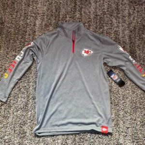 NFL Kansas City Chiefs Youth1 14/16 Long Sleeve 1/4 Zip Shirt New with Tags